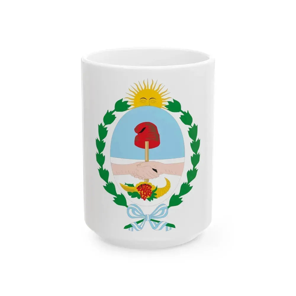 Coat of Arms Mendoza Argentina - White Coffee Mug 15oz - Go Mug Yourself