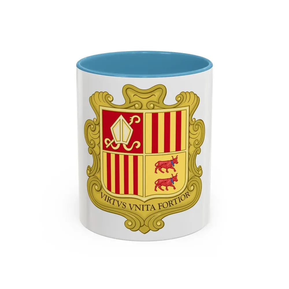 Coat of arms of Andorra (1580) - Accent Coffee Mug 11oz Light Blue - Go Mug Yourself