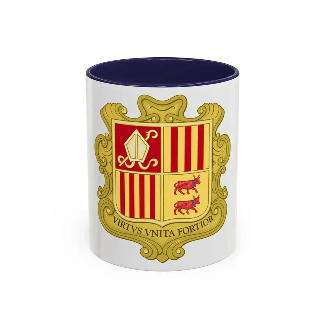 Coat of arms of Andorra (1580) - Accent Coffee Mug 11oz Navy - Go Mug Yourself
