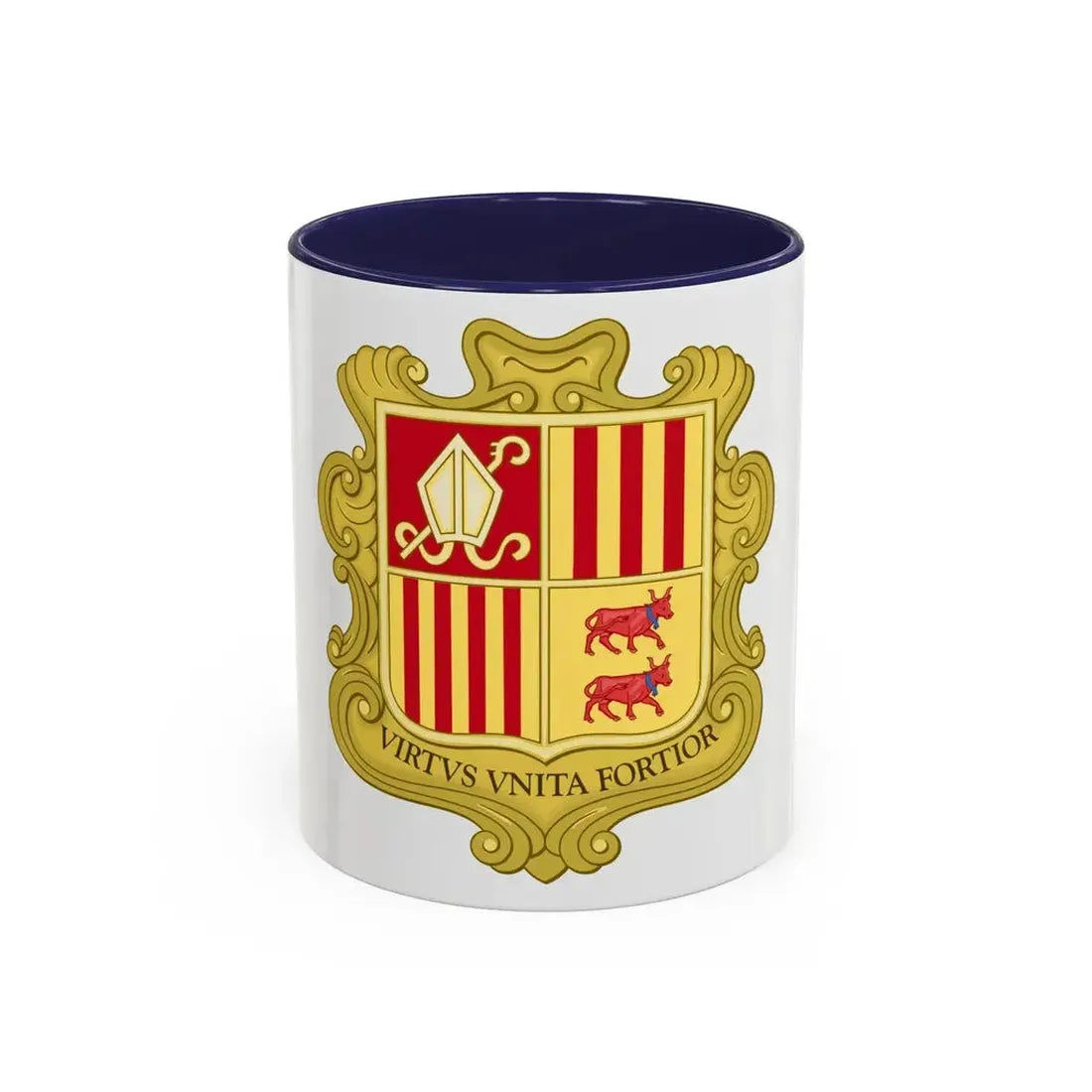 Coat of arms of Andorra (1580) - Accent Coffee Mug 11oz Navy - Go Mug Yourself