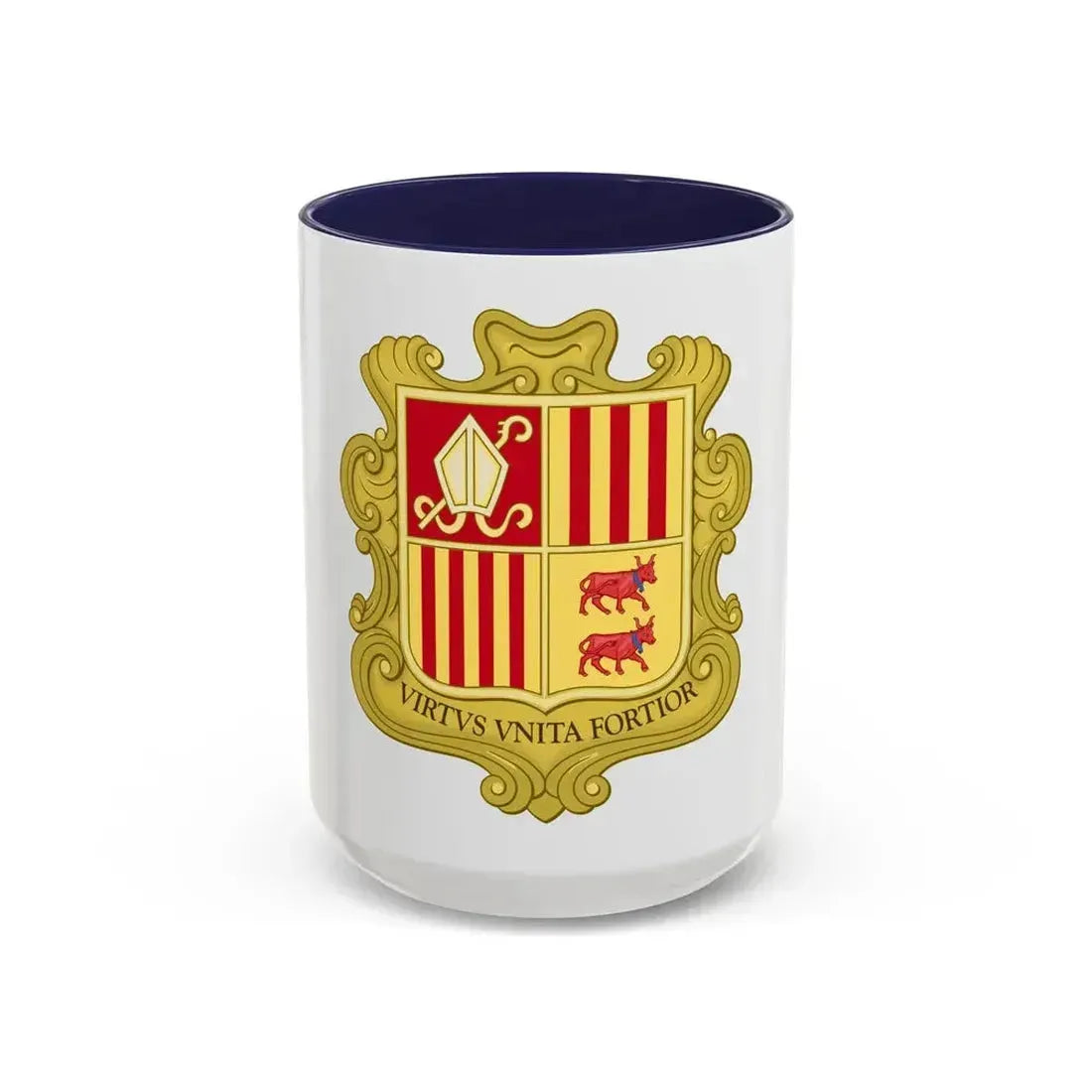 Coat of arms of Andorra (1580) - Accent Coffee Mug 15oz Navy - Go Mug Yourself