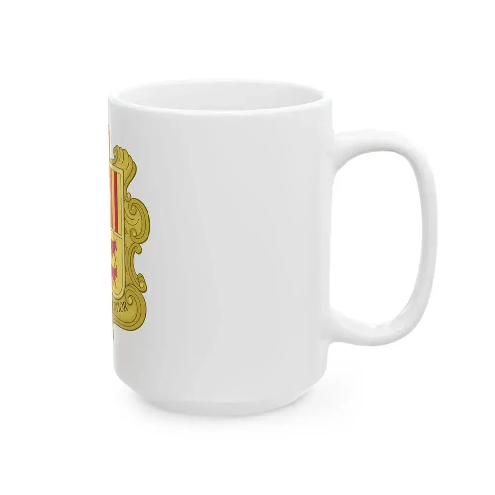 Coat of arms of Andorra (1580) - White Coffee Mug - Go Mug Yourself