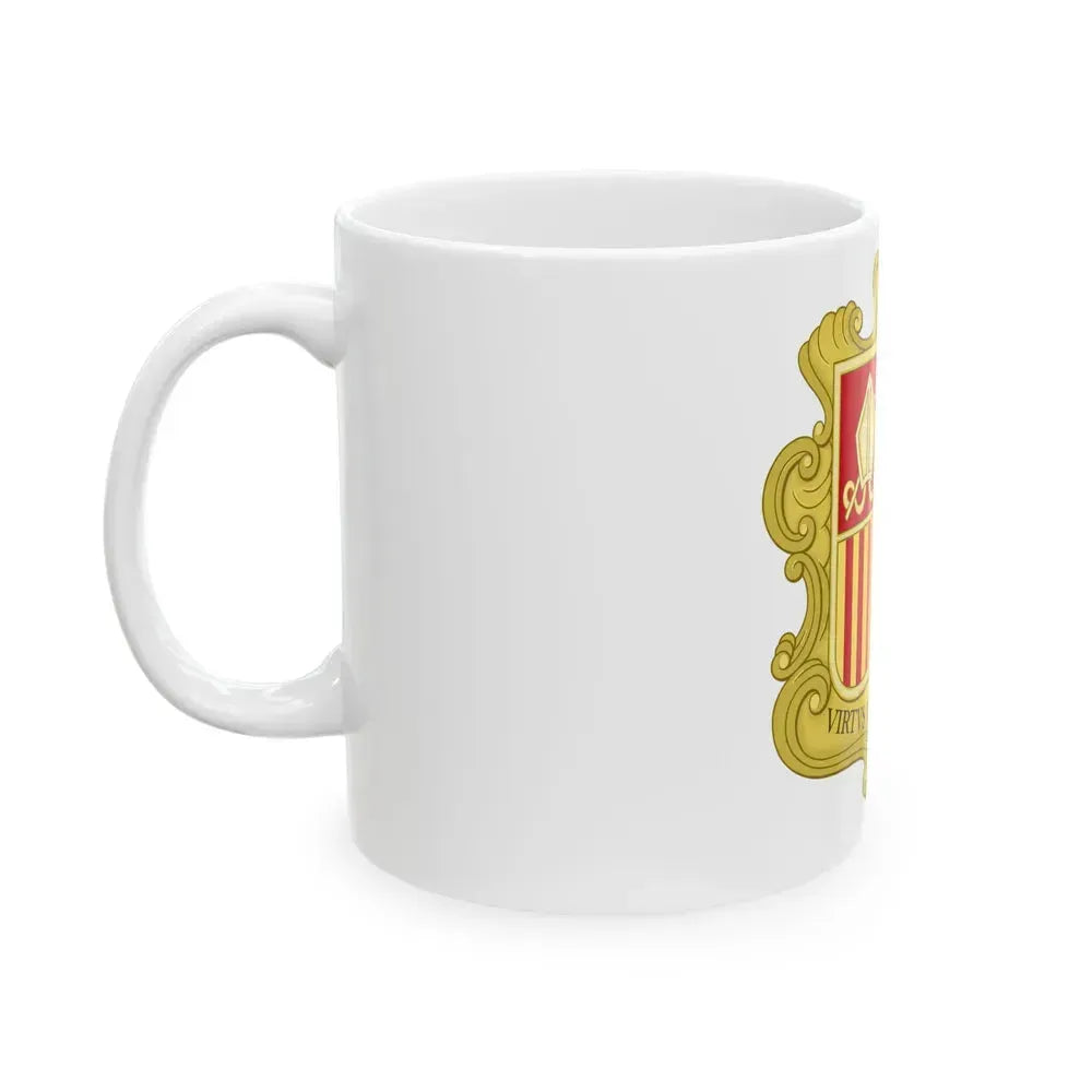Coat of arms of Andorra (1580) - White Coffee Mug - Go Mug Yourself