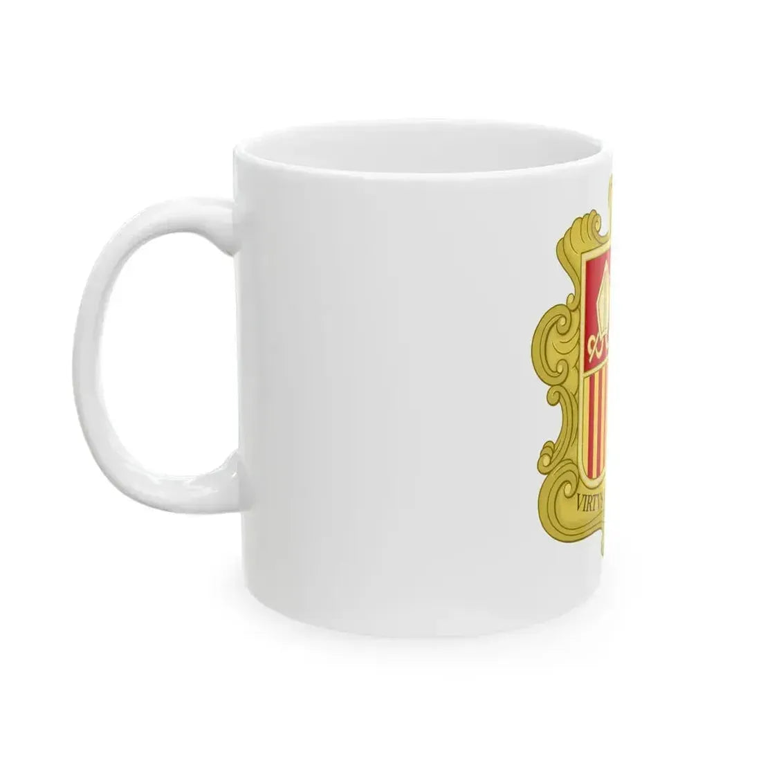 Coat of arms of Andorra (1580) - White Coffee Mug - Go Mug Yourself