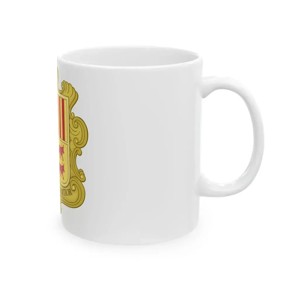 Coat of arms of Andorra (1580) - White Coffee Mug - Go Mug Yourself