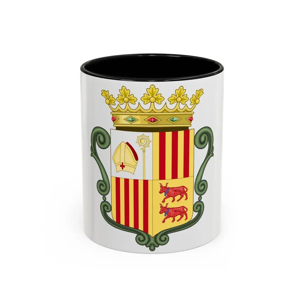 Coat of arms of Andorra (1800-1949) - Accent Coffee Mug 11oz Black - Go Mug Yourself