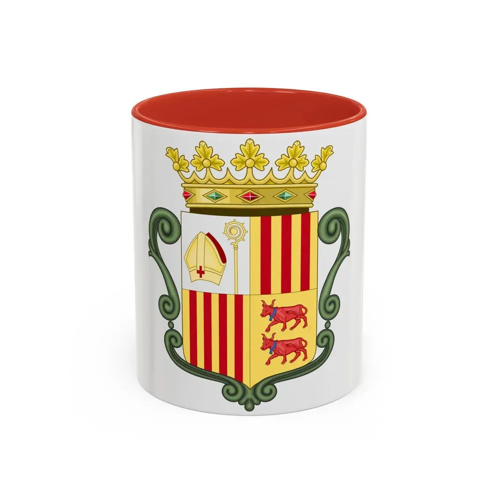 Coat of arms of Andorra (1800-1949) - Accent Coffee Mug 11oz Red - Go Mug Yourself