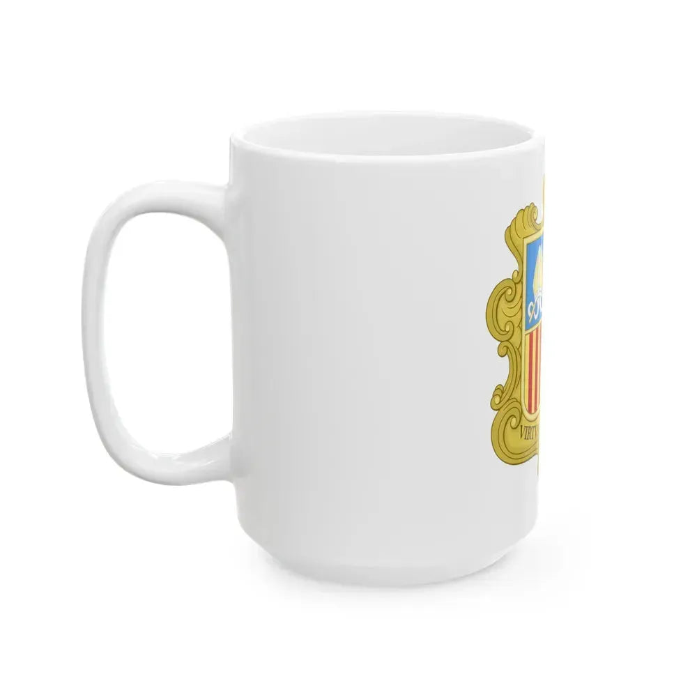 Coat of arms of Andorra (1949-1959) - White Coffee Mug - Go Mug Yourself