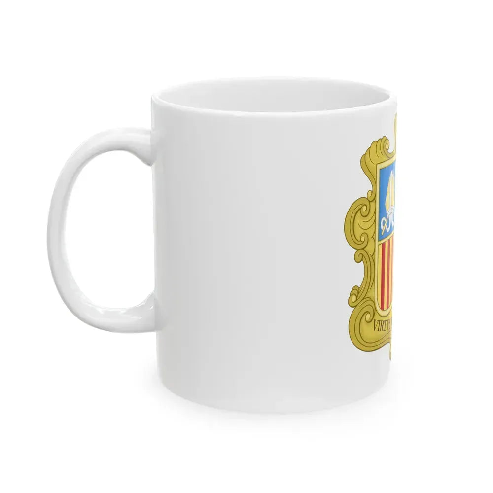 Coat of arms of Andorra (1949-1959) - White Coffee Mug - Go Mug Yourself