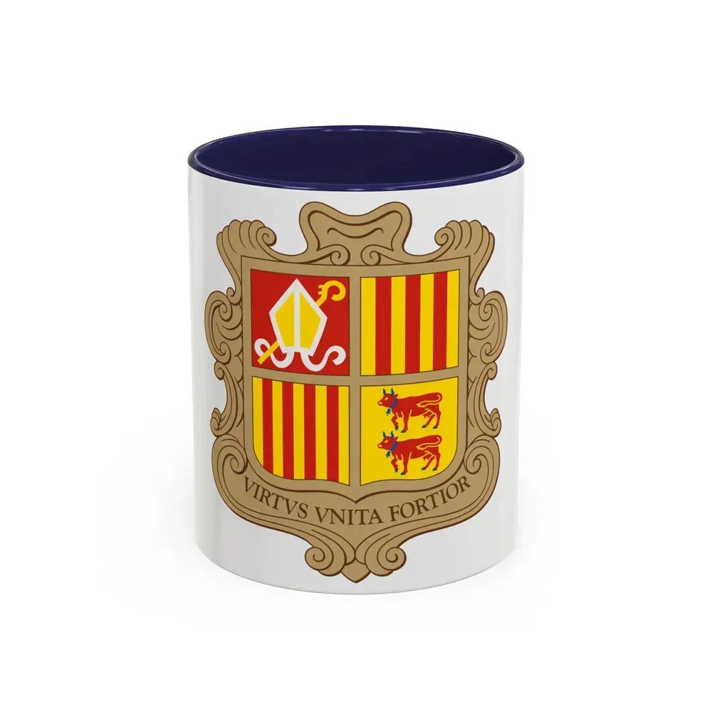 Coat of arms of Andorra - Accent Coffee Mug 11oz Navy - Go Mug Yourself