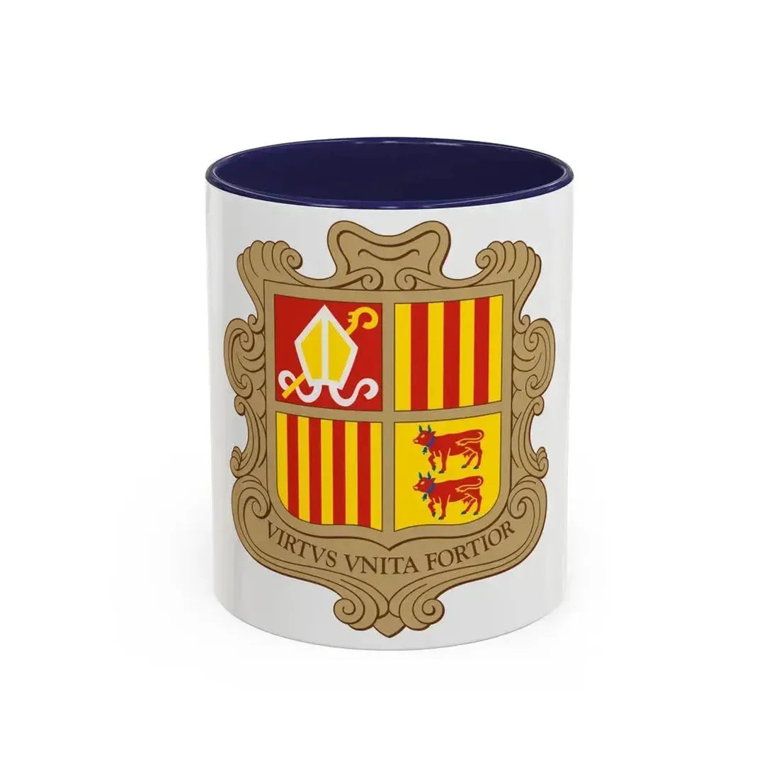 Coat of arms of Andorra - Accent Coffee Mug 11oz Navy - Go Mug Yourself