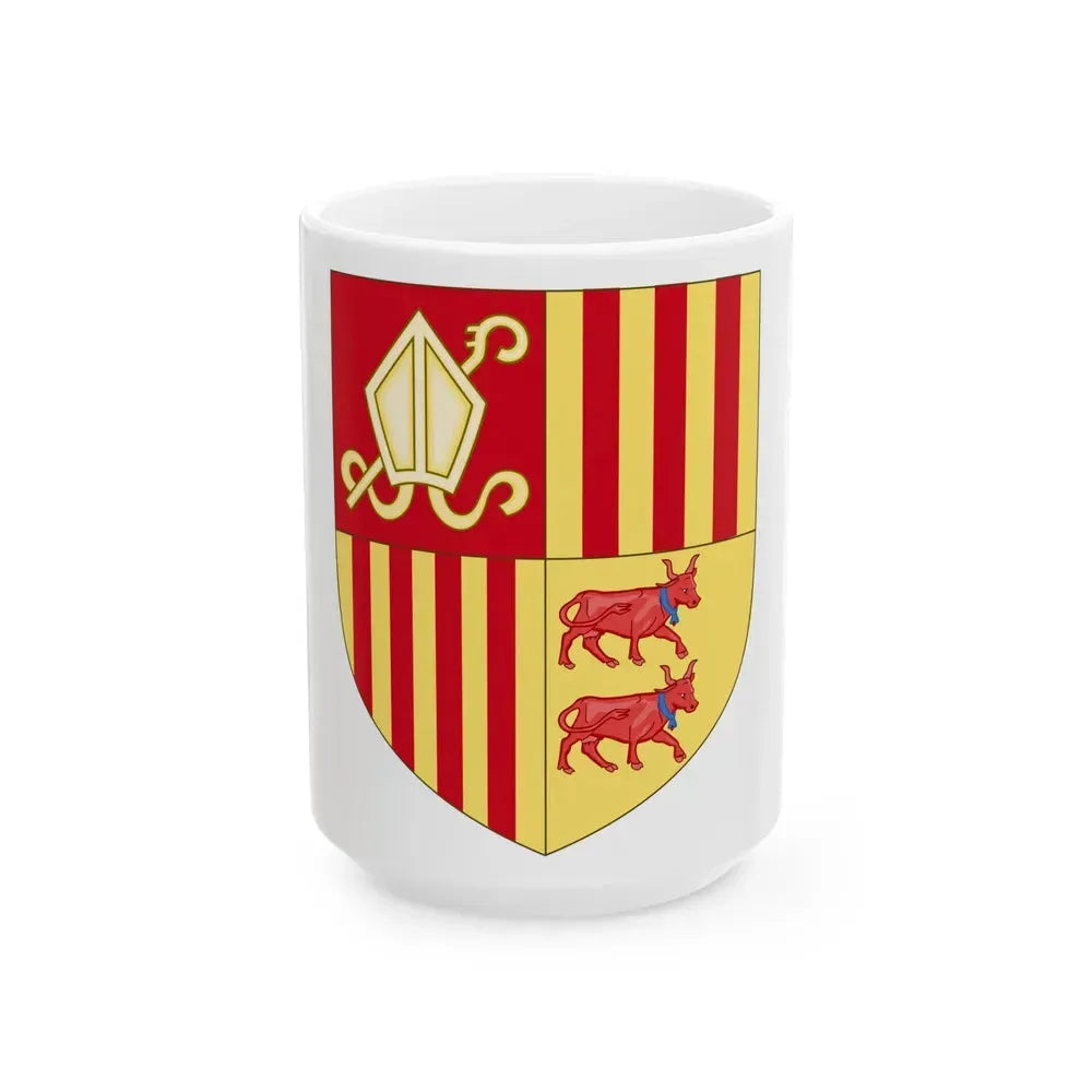 Coat of arms of Andorra (Before 16th Century) - White Coffee Mug 15oz - Go Mug Yourself