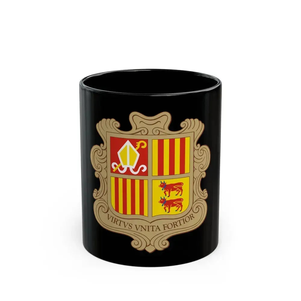 Coat of arms of Andorra - Black Coffee Mug 11oz - Go Mug Yourself