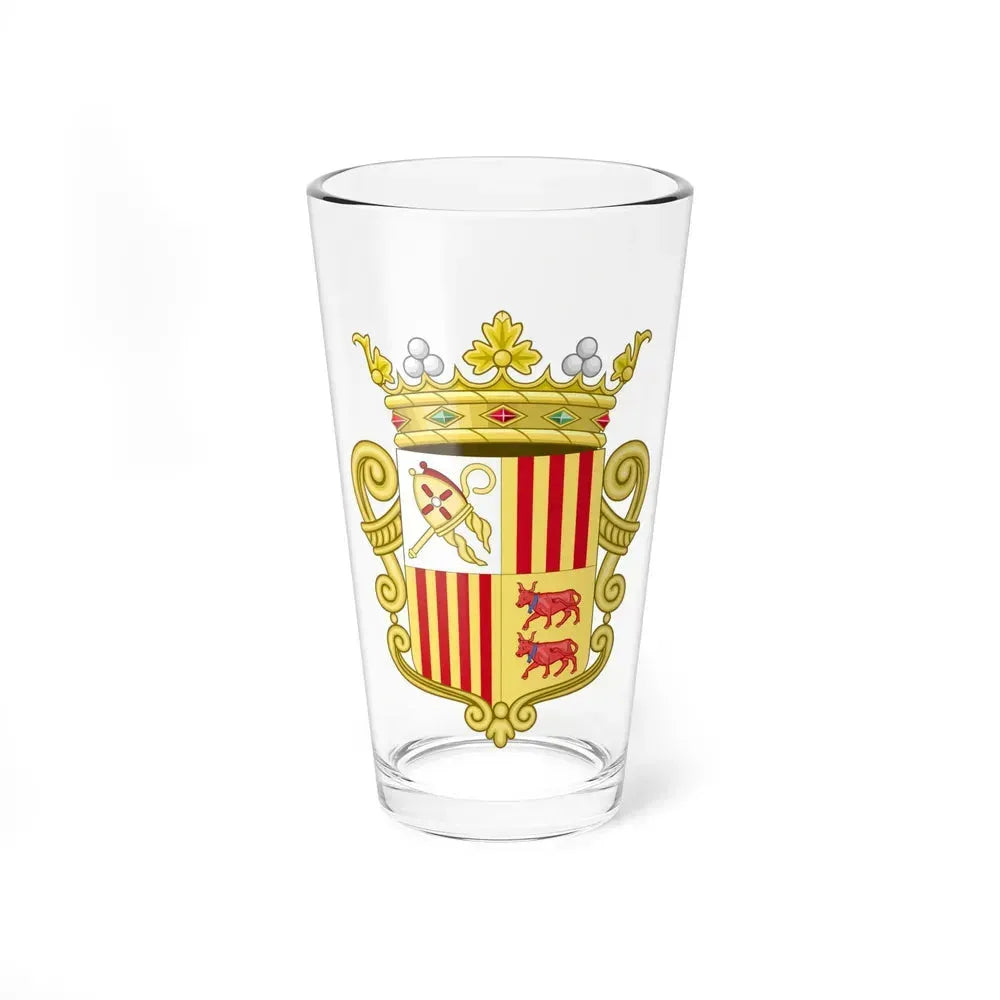 Coat of arms of Andorra - Flag Version (1931-1949) - Pint Glass 16oz 16oz - Go Mug Yourself