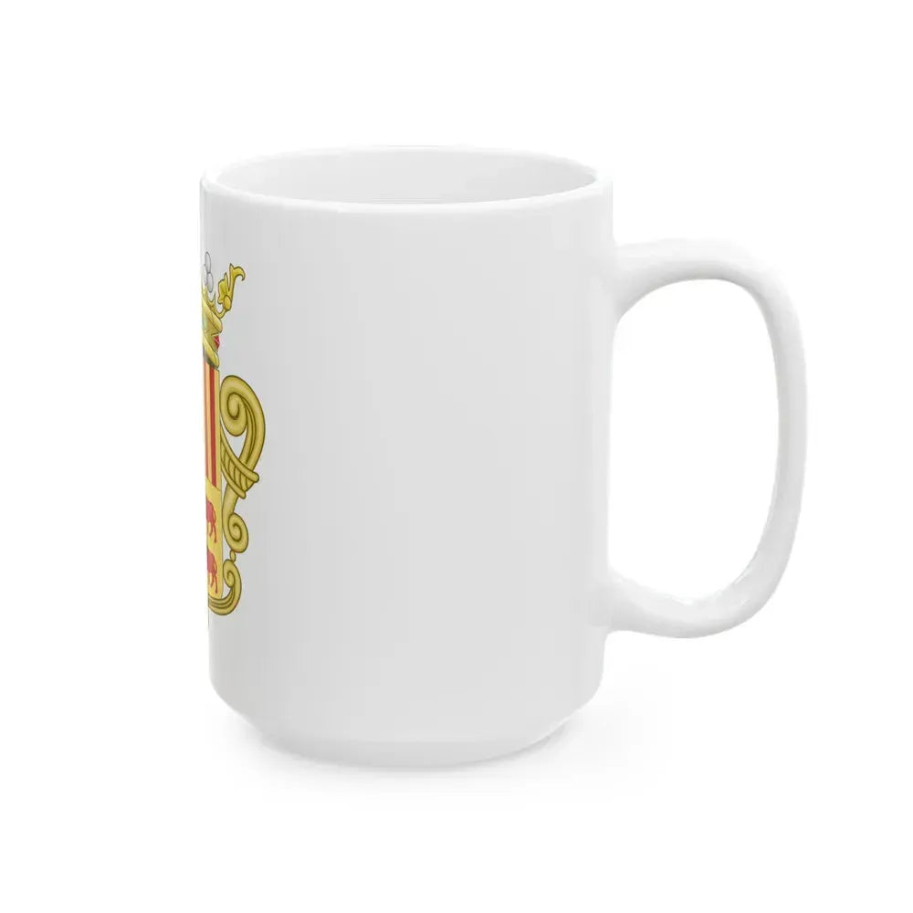 Coat of arms of Andorra - Flag Version (1931-1949) - White Coffee Mug - Go Mug Yourself
