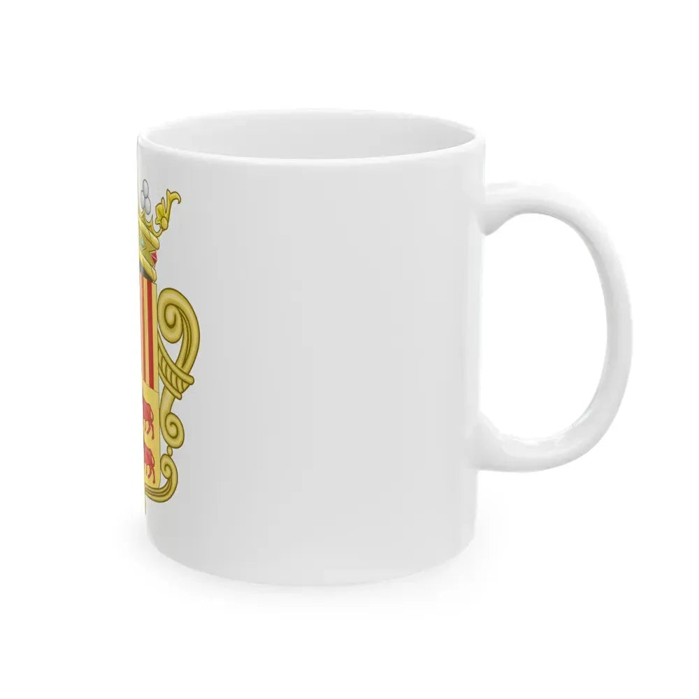 Coat of arms of Andorra - Flag Version (1931-1949) - White Coffee Mug - Go Mug Yourself