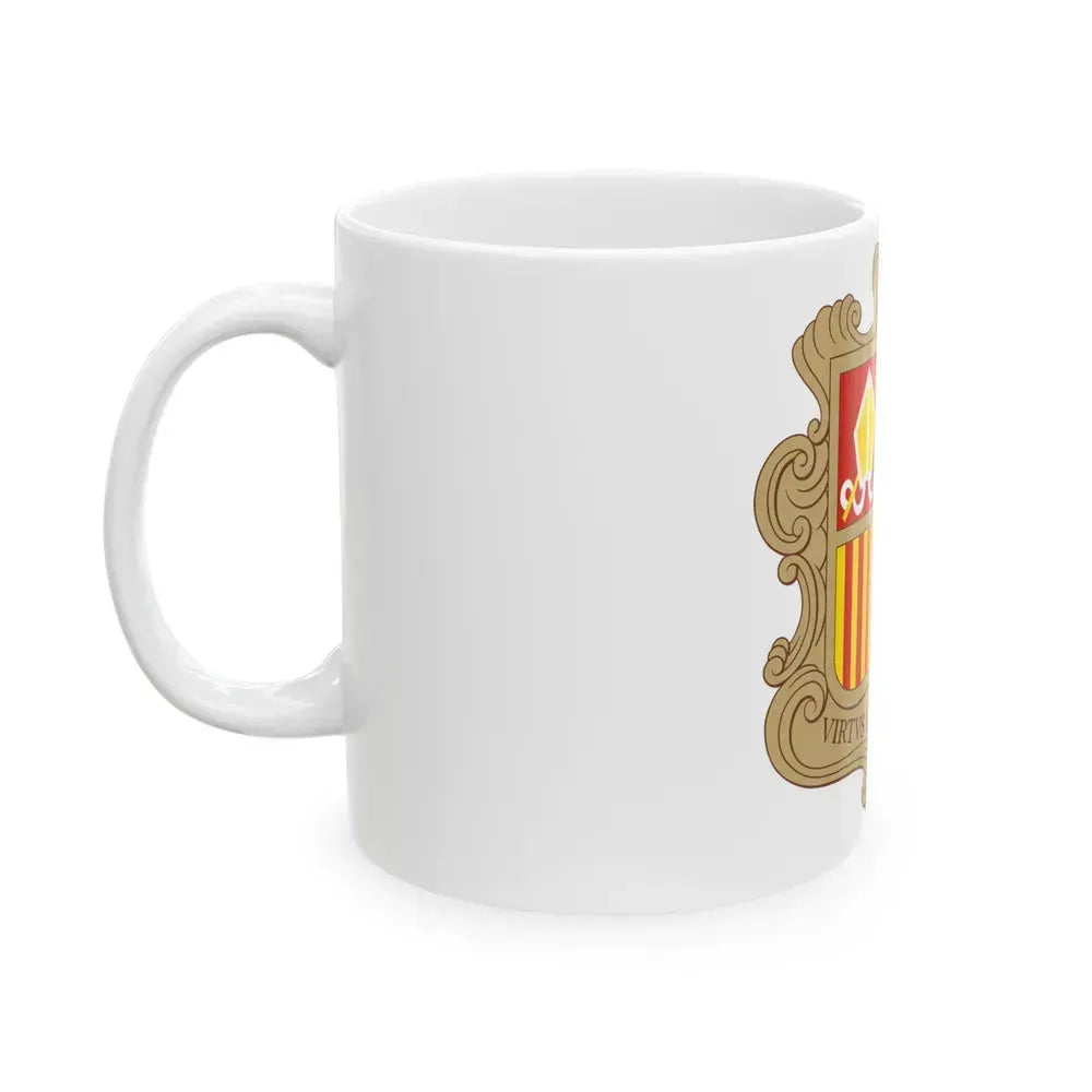 Coat of arms of Andorra - White Coffee Mug - Go Mug Yourself