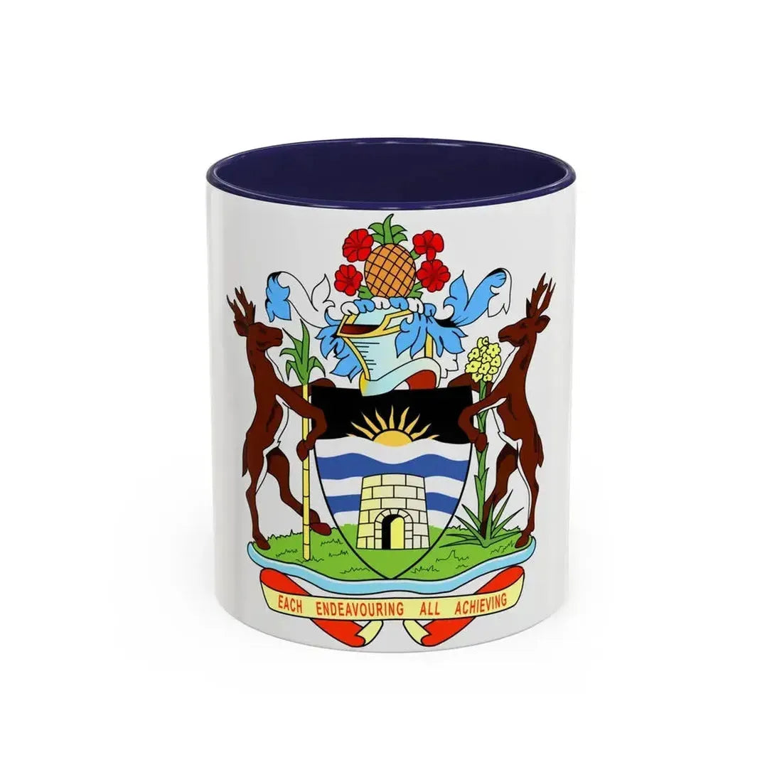 Coat of arms of Antigua and Barbuda - Accent Coffee Mug 11oz Navy - Go Mug Yourself