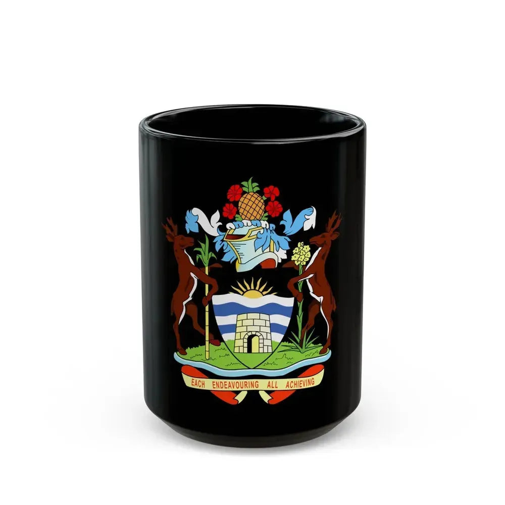 Coat of arms of Antigua and Barbuda - Black Coffee Mug 15oz - Go Mug Yourself