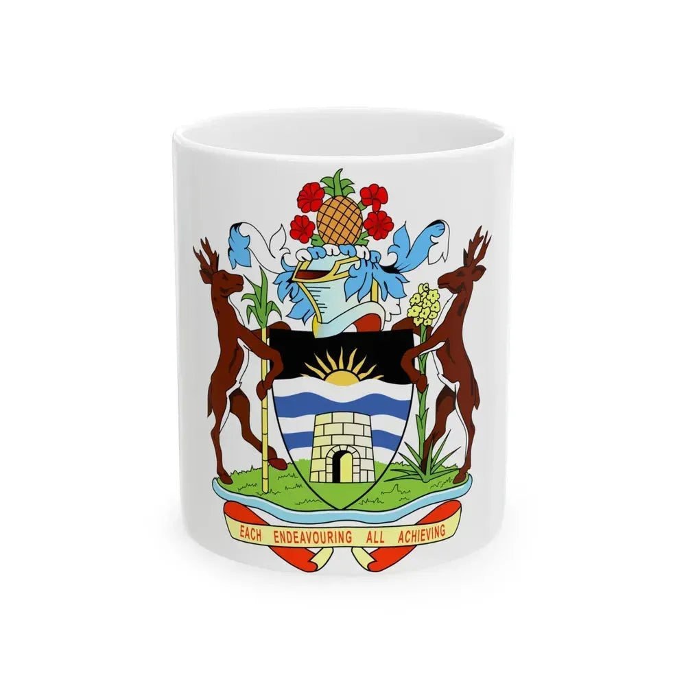 Coat of arms of Antigua and Barbuda - White Coffee Mug 11oz - Go Mug Yourself