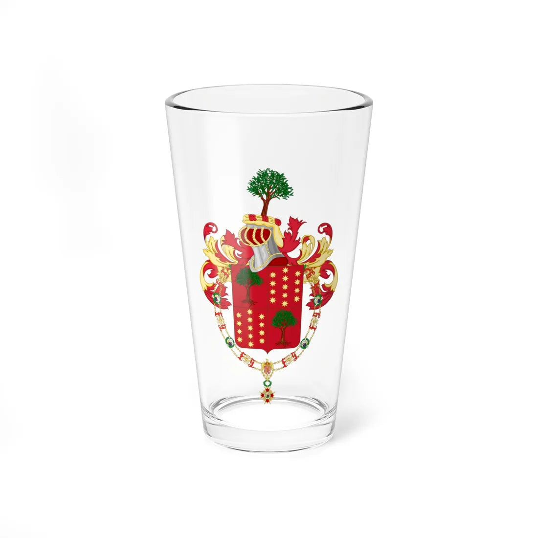 Coat of Arms of António de Oliveira Salazar Order of Isabella the Catholic (Portugal) (Coat of Arms) Pint Glass 16oz - Go Mug Yourself
