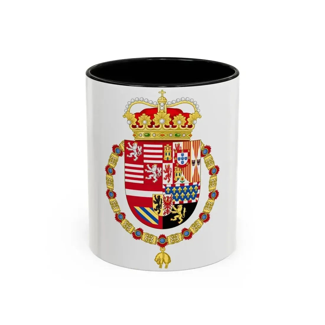 Coat of Arms of Archduke Albert of Austria as Governor-Monarch of the Low Countries - Accent Coffee Mug 11oz Black - Go Mug Yourself