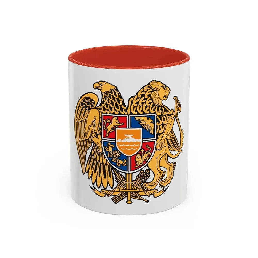 Coat of arms of Armenia - Accent Coffee Mug 11oz Red - Go Mug Yourself