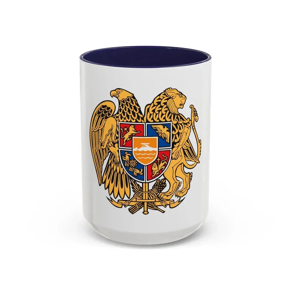 Coat of arms of Armenia - Accent Coffee Mug 15oz Navy - Go Mug Yourself