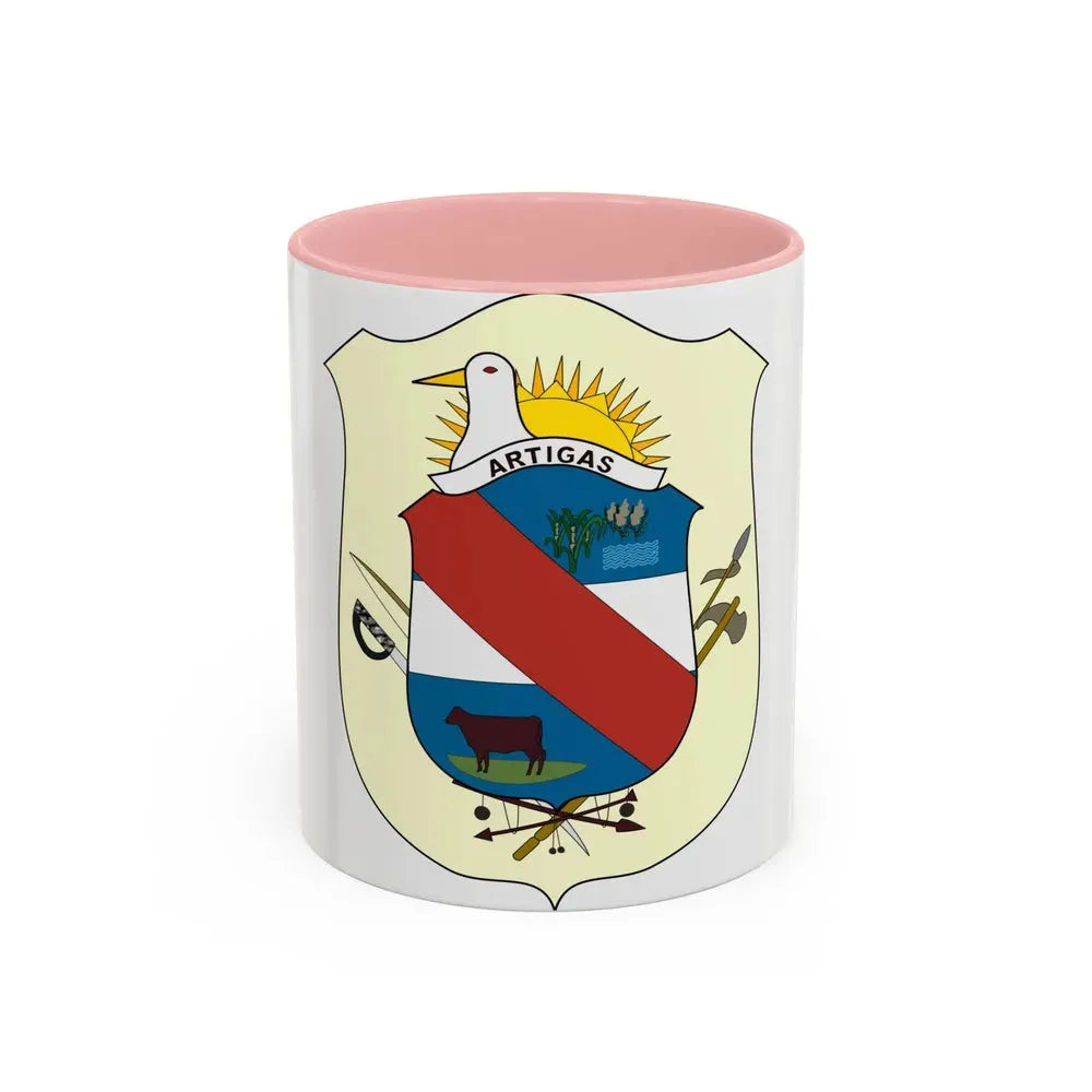 Coat of Arms of Artigas Department, Uruguay - Accent Coffee Mug 11oz Pink - Go Mug Yourself