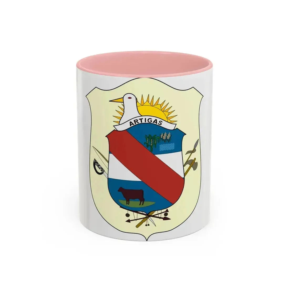 Coat of Arms of Artigas Department, Uruguay - Accent Coffee Mug 11oz Pink - Go Mug Yourself