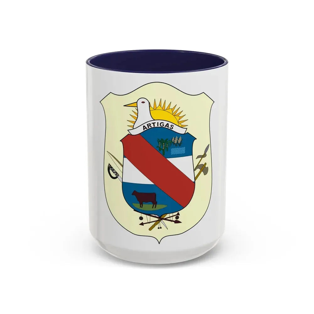 Coat of Arms of Artigas Department, Uruguay - Accent Coffee Mug 15oz Navy - Go Mug Yourself