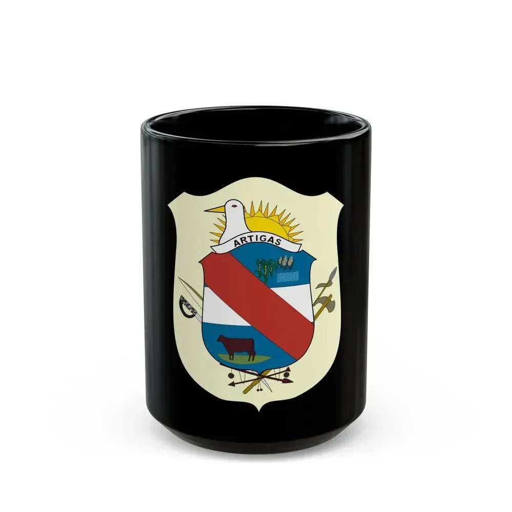 Coat of Arms of Artigas Department, Uruguay - Black Coffee Mug 15oz - Go Mug Yourself