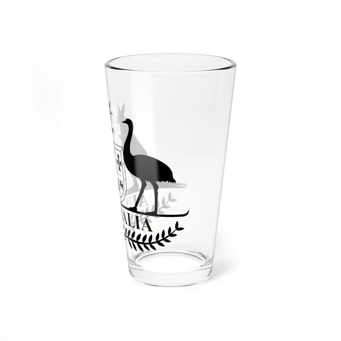 Coat of Arms of Australia stylised monochrome (Australia) (Coat of Arms) Pint Glass 16oz - Go Mug Yourself