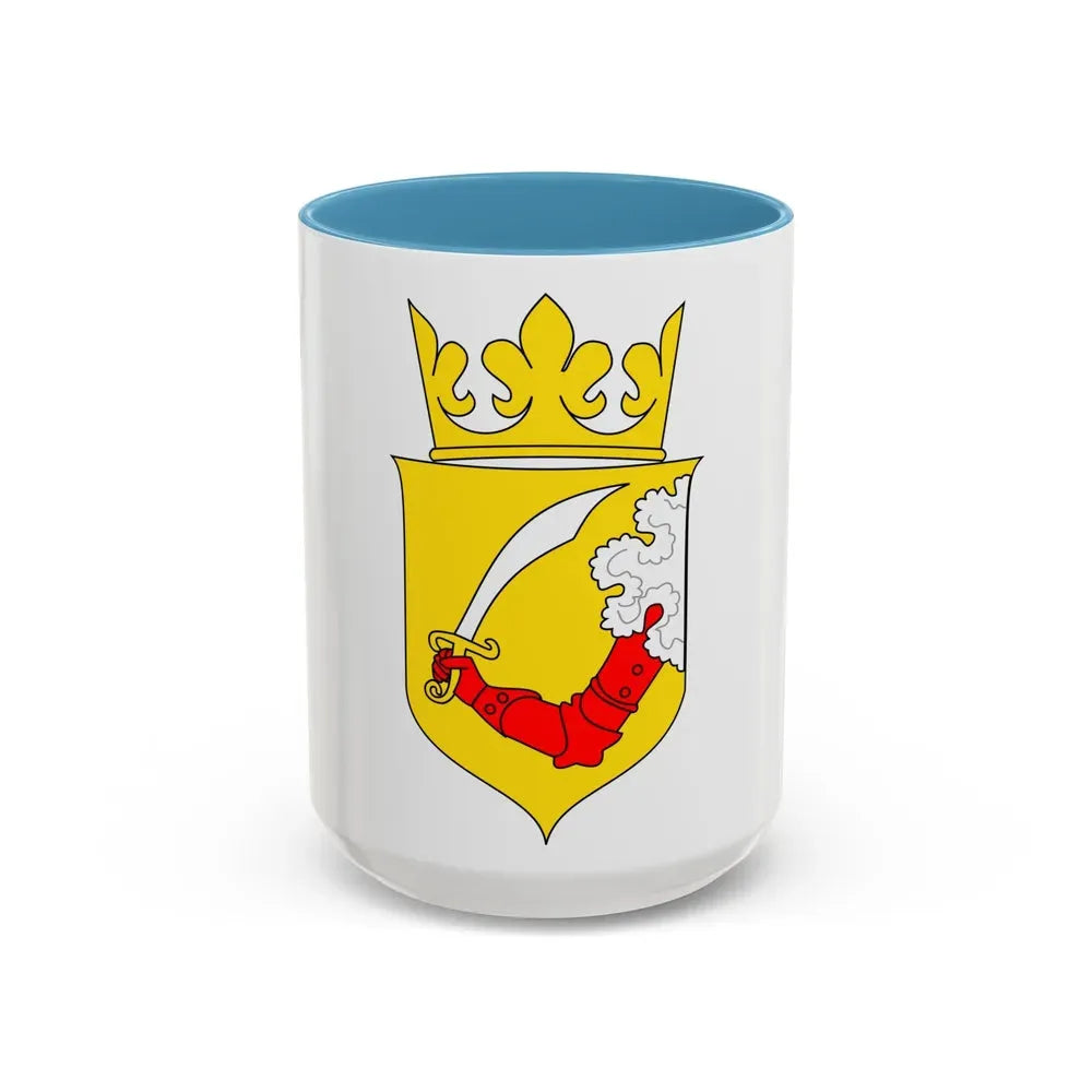 Coat of arms of Austrian Bosnia - Accent Coffee Mug 15oz Light Blue - Go Mug Yourself
