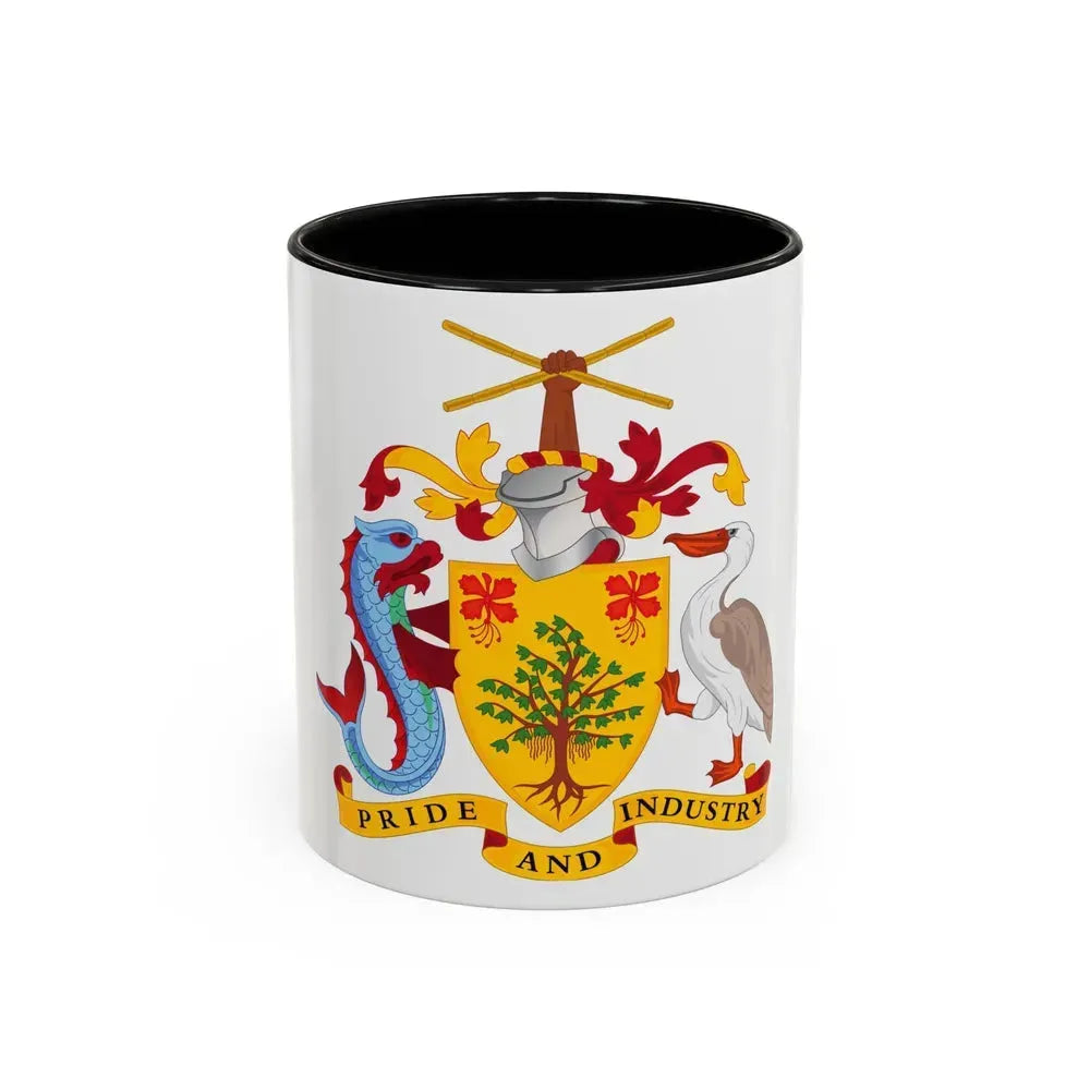 Coat of arms of Barbados - Accent Coffee Mug 11oz Black - Go Mug Yourself