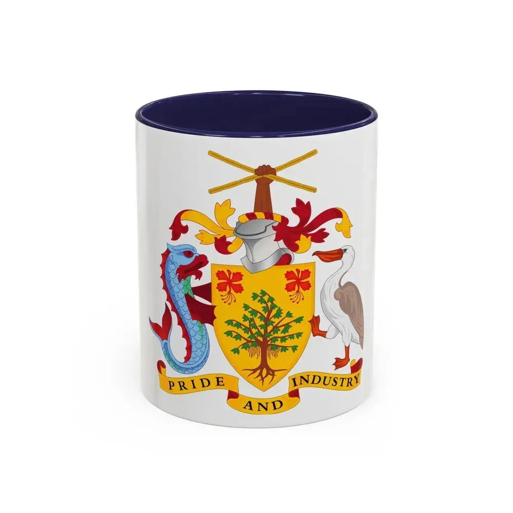 Coat of arms of Barbados - Accent Coffee Mug 11oz Navy - Go Mug Yourself
