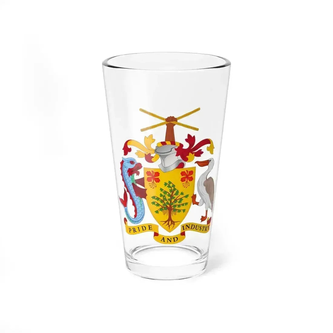 Coat of arms of Barbados - Pint Glass 16oz 16oz - Go Mug Yourself