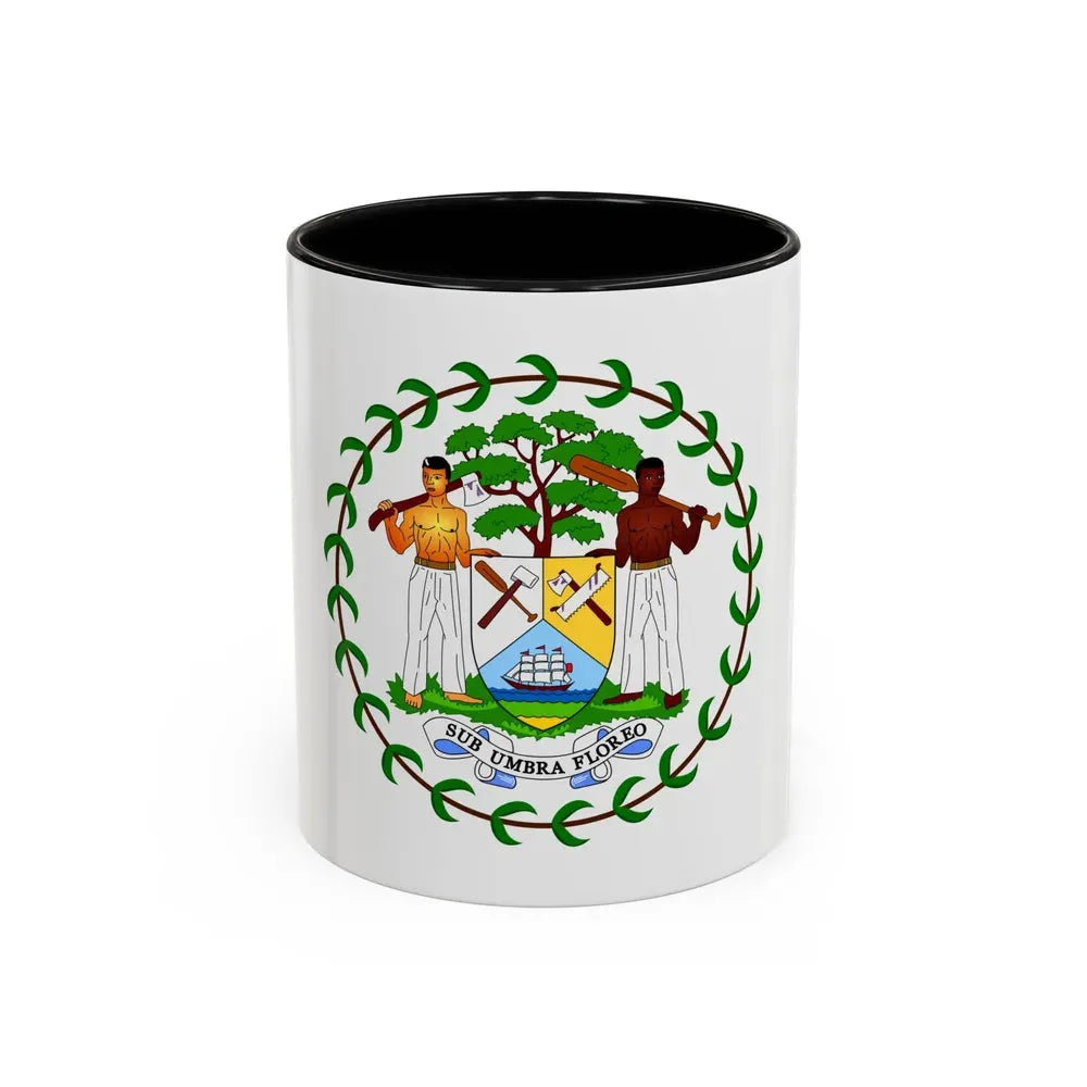 Coat of arms of Belize (1981-2019) - Accent Coffee Mug 11oz Black - Go Mug Yourself