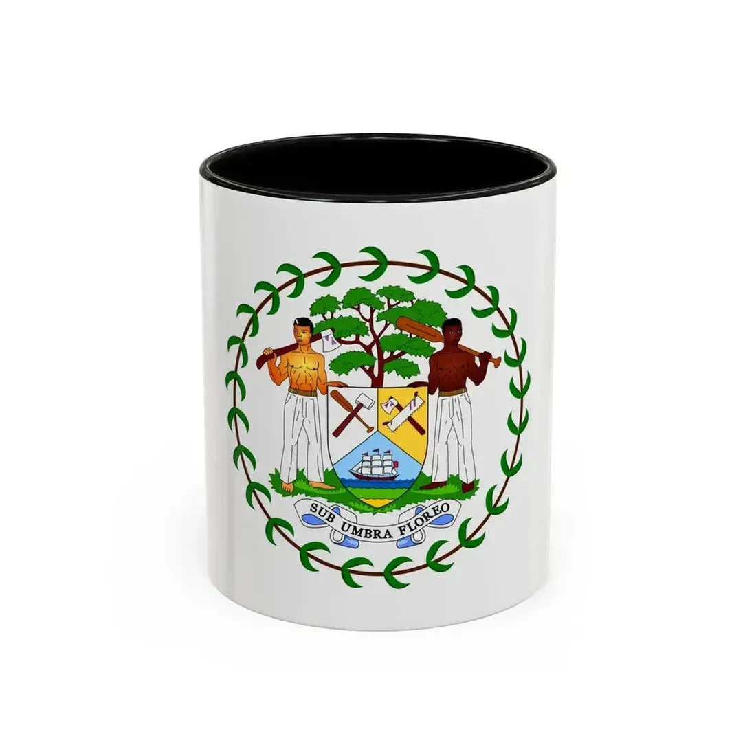 Coat of arms of Belize (1981-2019) - Accent Coffee Mug 11oz Black - Go Mug Yourself