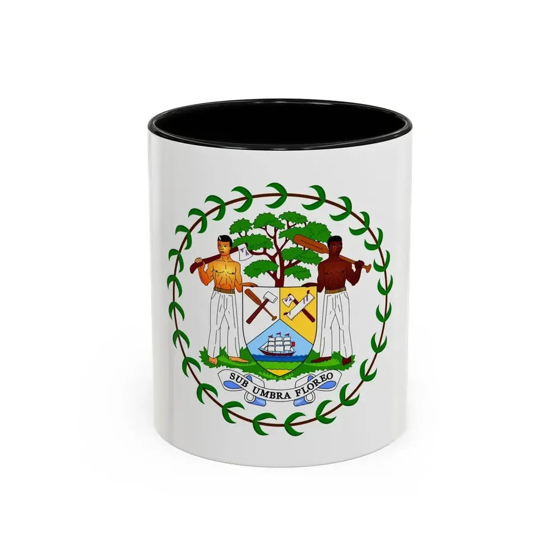 Coat of arms of Belize (1981-2019) - Accent Coffee Mug 11oz Black - Go Mug Yourself