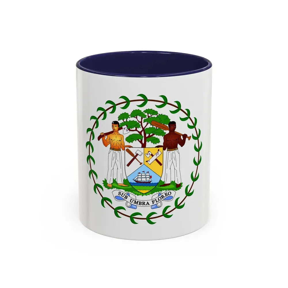 Coat of arms of Belize (1981-2019) - Accent Coffee Mug 11oz Navy - Go Mug Yourself
