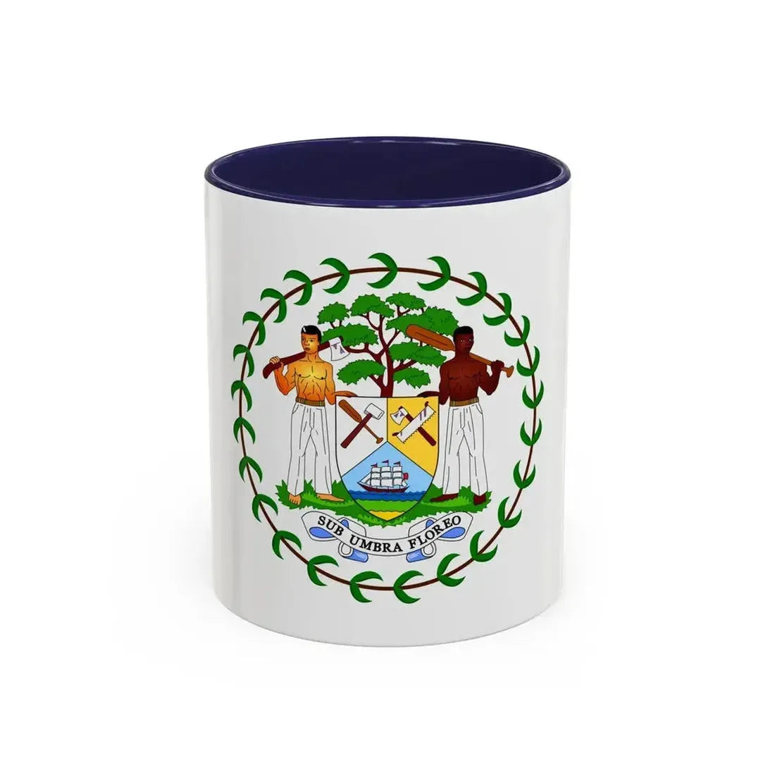 Coat of arms of Belize (1981-2019) - Accent Coffee Mug 11oz Navy - Go Mug Yourself
