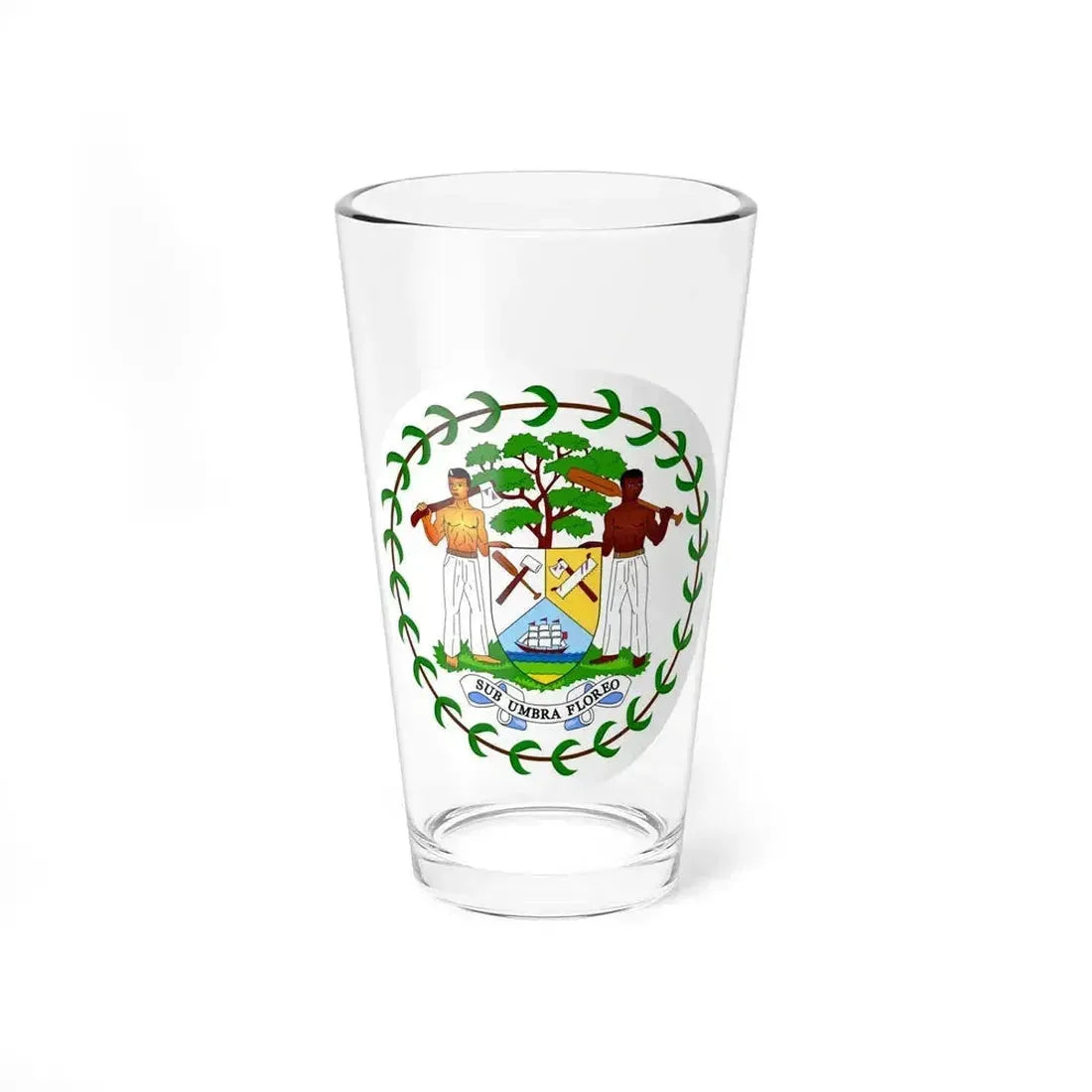 Coat of arms of Belize (1981-2019) - Pint Glass 16oz 16oz - Go Mug Yourself