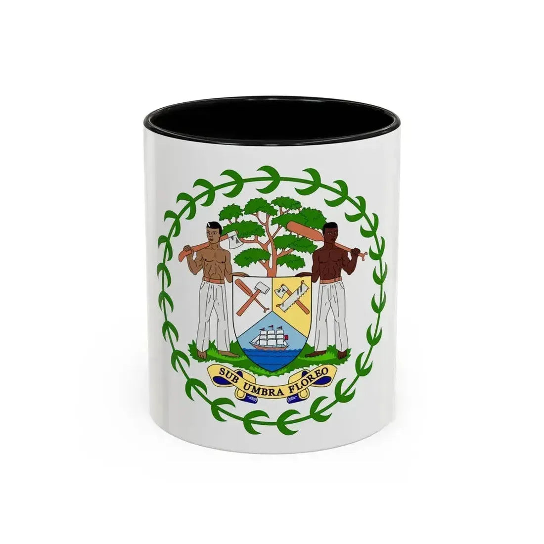 Coat of arms of Belize - Accent Coffee Mug 11oz Black - Go Mug Yourself