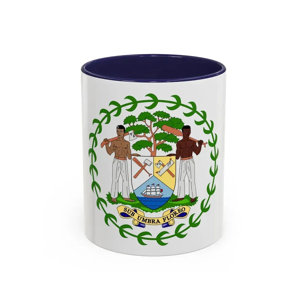 Coat of arms of Belize - Accent Coffee Mug 11oz Navy - Go Mug Yourself