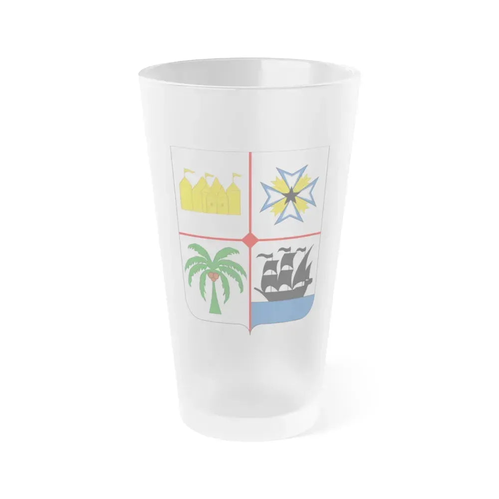 Coat of arms of Benin 2 - Frosted Pint Glass 16oz 16oz Frosted - Go Mug Yourself