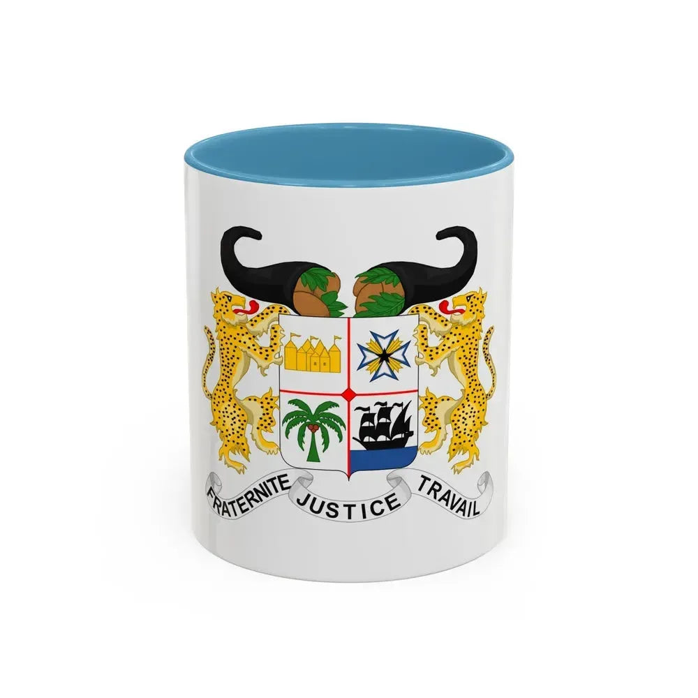 Coat of arms of Benin - Accent Coffee Mug 11oz Light Blue - Go Mug Yourself