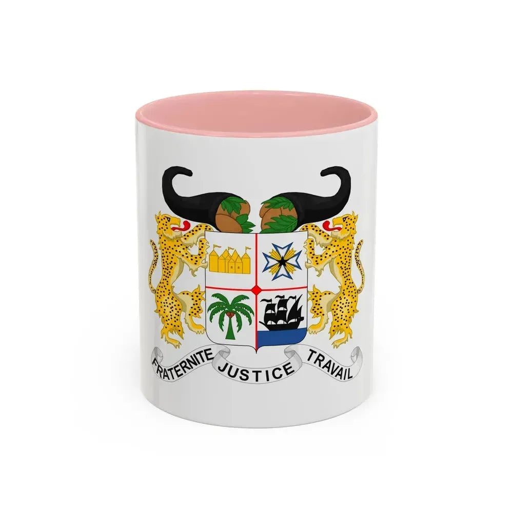 Coat of arms of Benin - Accent Coffee Mug 11oz Pink - Go Mug Yourself