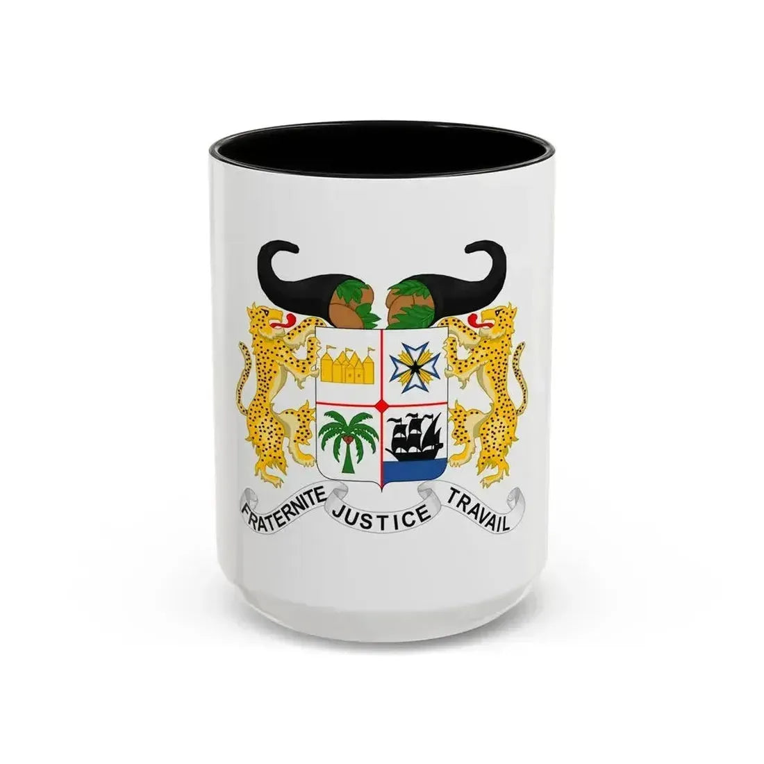 Coat of arms of Benin - Accent Coffee Mug 15oz Black - Go Mug Yourself