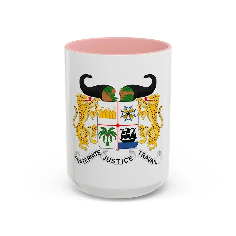 Coat of arms of Benin - Accent Coffee Mug 15oz Pink - Go Mug Yourself